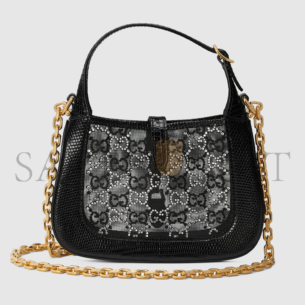 GUCCI JACKIE 1961 MINI LIZARD SHOULDER BAG 677027 (19*13*3cm)